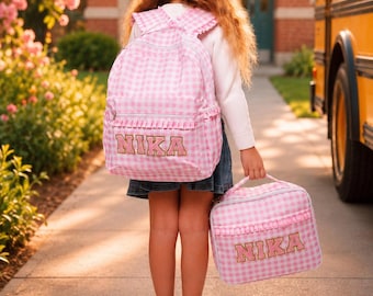 SALE 50% OFF! Back to school, Personalized Backpacks, Custom Name lunch bags, Custom Nylon Backpack with letters, Kid's gifts back to school