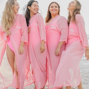 Bachelorette Swims Cover ups, Custom Beach Cover Ups, Bridesmaid Gifts, Girls Trip gifts, Bachelorette Swims, Bride Long Cover up L2 image 5