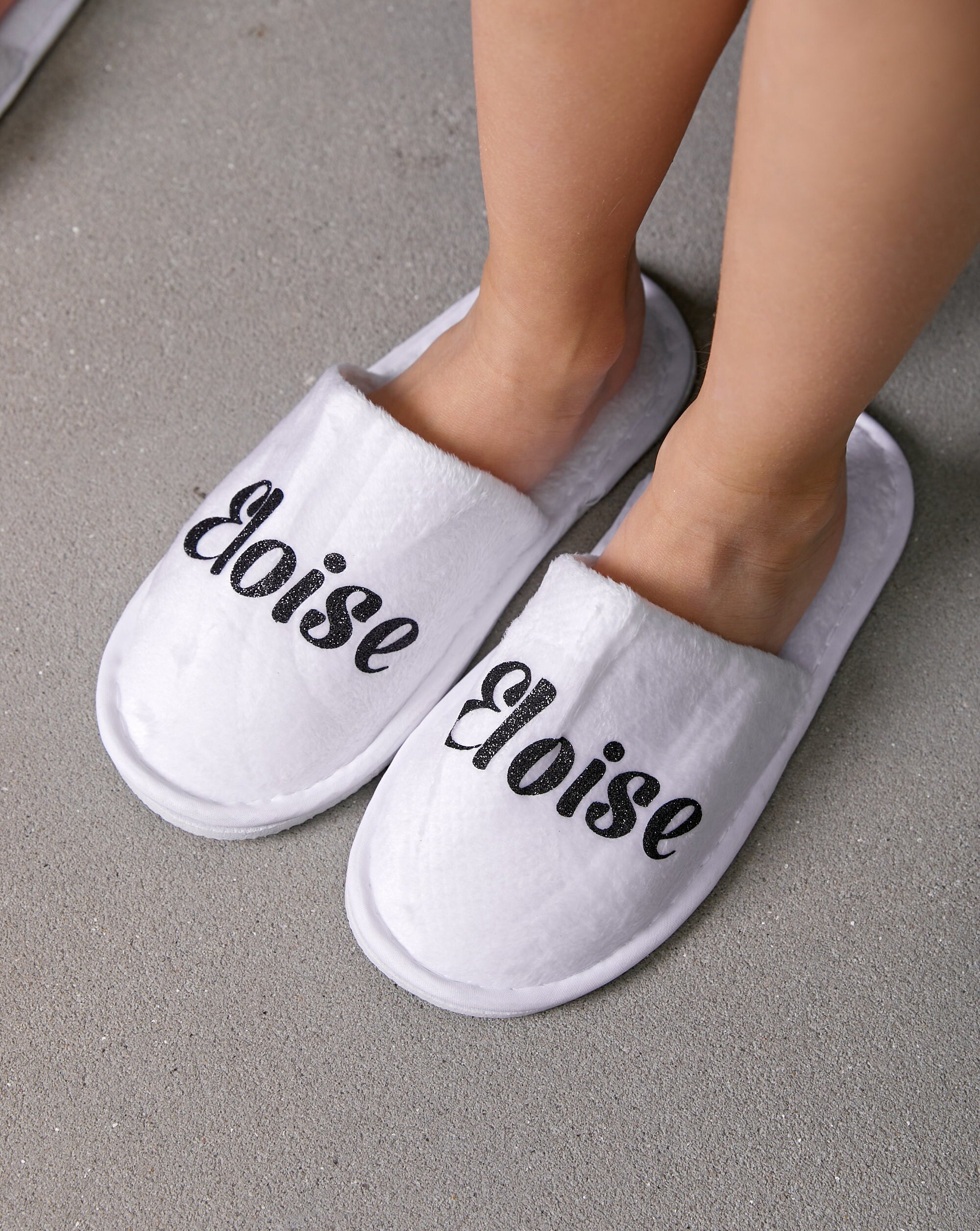 Custom Kids Party Slippers Slippers With Name Personalized Slippers Sleepover Party Gifts Sorority Gifts Birthday Spa Party scrip 9 In Etsy