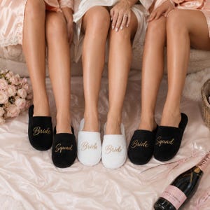 Custom Spa Party Slippers, Bridesmaid slippers, Bachelorette gifts, Slippers with names, Personalized slippers, Bridesmaid proposal -alfr image 8