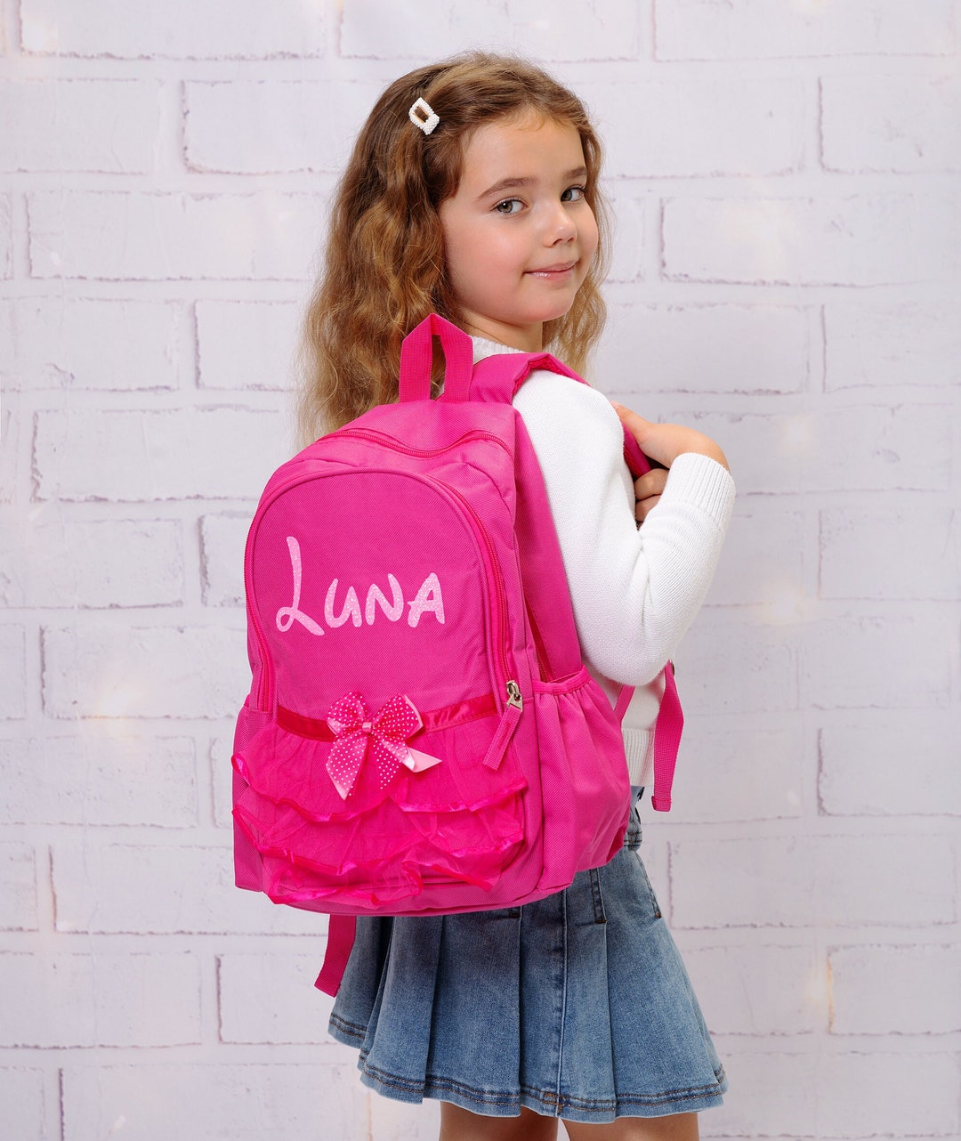 Custom Girls Backpacks, Back to school Backpack, Girls ruffled backpacks, Back to School Bag, Personalized Gifts, Custom Girls Bags - desney