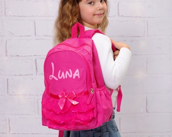 Custom Girls Backpacks, Back to school Backpack, Girls ruffled backpacks, Back to School Bag, Personalized Gifts, Custom Girls Bags - desney