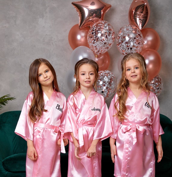 Lot De 12 Peignoirs Kimono En Satin Pour Filles Enfants - Taille 8 Ans, Couleur Violet/lilas, Pour Spa, Mariage, Fête D'anniversaire - 5