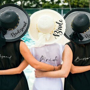 Personalized sun hats, Bridal shower gifts, Custom Bride sun hat, Bridesmaid floppy hats, Bachelorette Hats,  Bridesmaid gifts, Bridal Gift