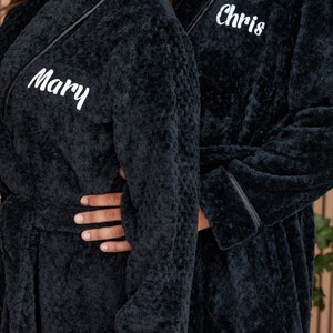Custom Long Bathrobes, Matching Bathrobes for Couple, Mr and Mrs bathrobes, Honeymoon bathrobes, Groom and Bride bathrobes, Honeymoon-style1