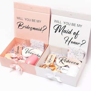 Bridesmaid Proposal Gift Box Set, Personalized Bridesmaid Gift box, Will you be My Bridesmaid, Bridal Shower gifts, Bachelorette Gifts, N2