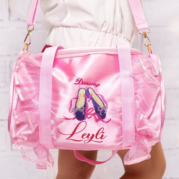 Ballerina Bag for kids, Girls dance bag, Dance bag for girls, Small Duffle bag, Pink bag for girls , Birthday gift, Personalized gift