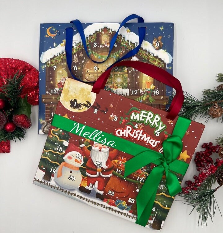 Personalized Advent Calendar, Girls Advent Calendar, Christmas Countdown Calendar, Kids Christmas Countdown with bracelets and charms