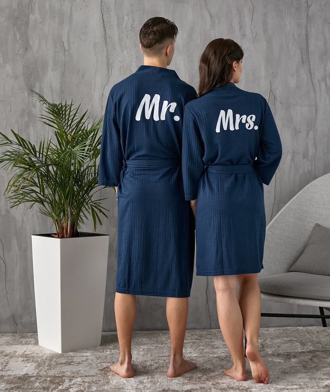 Customized Waffled Robes for Couple, Mr and Mrs Robes, Groom and Bride ...