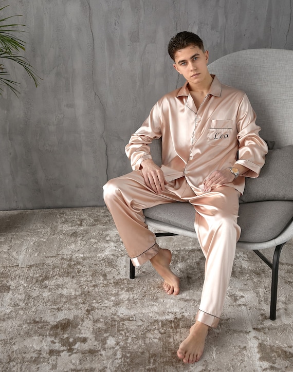 Groom Pajama Custom Satin Pajama for Men Mr Pajams Long - Etsy Canada