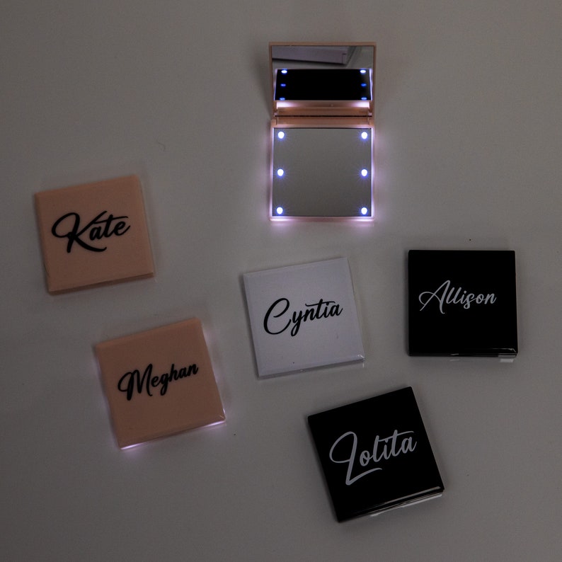 Custom mirrors with light, Bachelorette Gifts, Bridesmaid small gifts, Bridesmaid mirrors, Bridesmaid proposal gift, Custom gifts -light