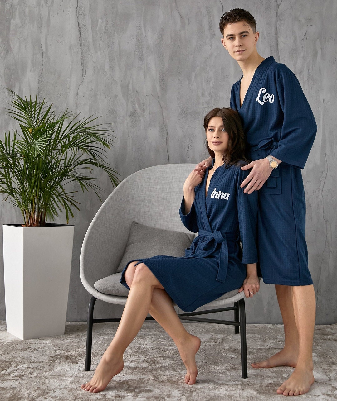 Matching Robes for Couple, Custom Mr and Mrs Waffled Robes, Groom and