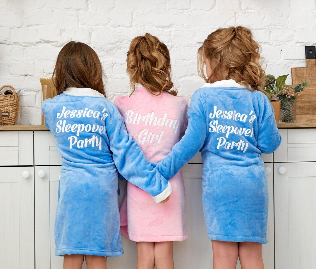Sleepover Kids Bathrobes Spa Birthday Party Bathrobes Etsy