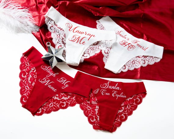Funny Christmas Underwear for Women, Santa Lingerie With Sayings unwrap  Me, santa I Can Explain, Sexy Holiday Gift, Naughty Xmas Panties - Etsy