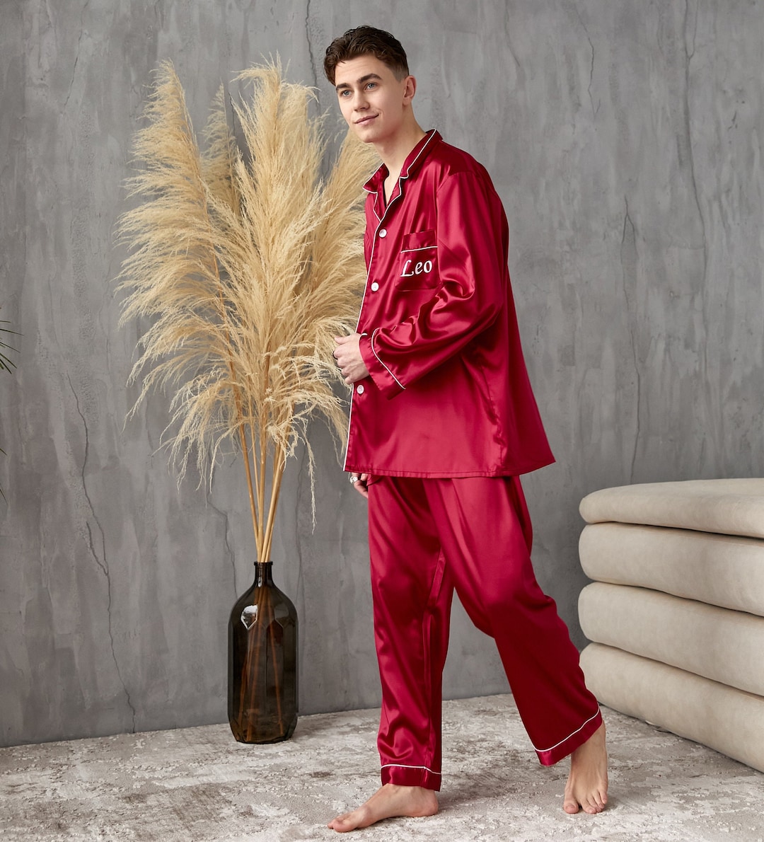 Custom Satin Pajama for Men Long Personalized Pajama Set Groom Pajamas Mr Pajams Gift for Him Fathers Day Gift Anniversary Gift LL Etsy Canada