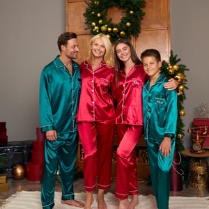 Womens silk christmas pajamas sale