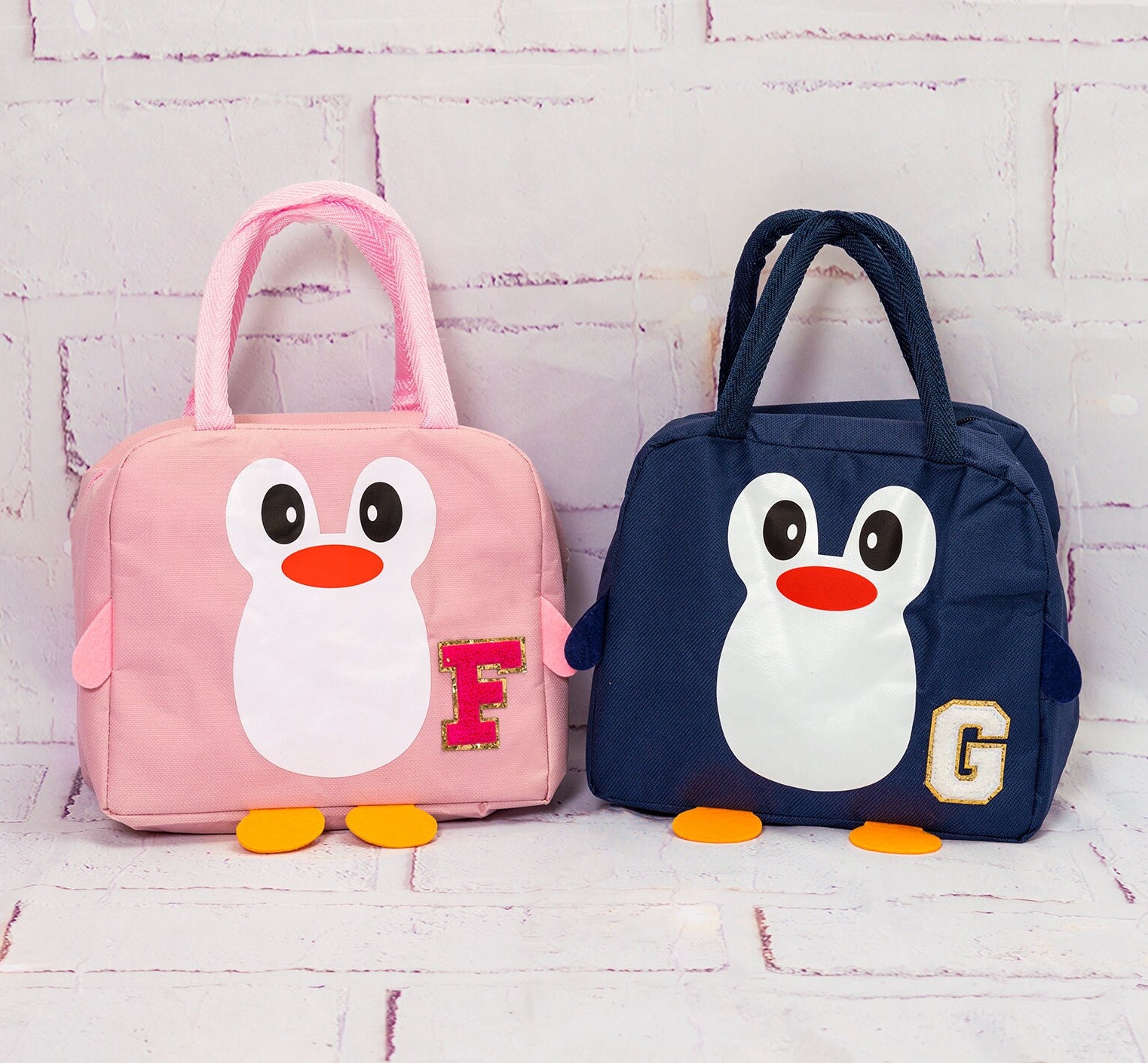 Pink penguin lunch bag sale