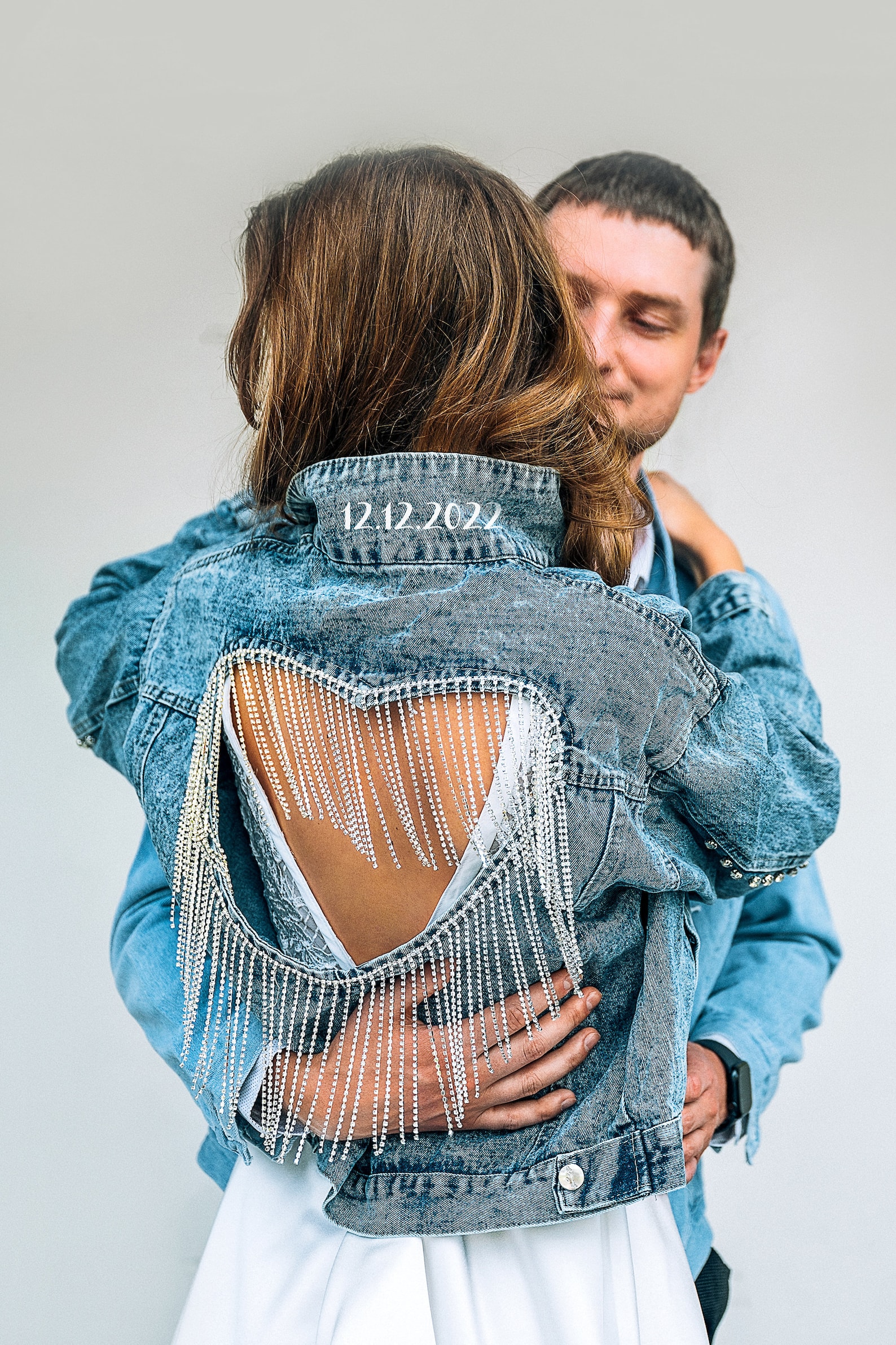 Denim Jacket With Heart, Bride Wedding Jean Jacket, Bachelorette Gift Denim Jacket With Heart, Bride Wedding Jean Jacket, Bachelorette Gift