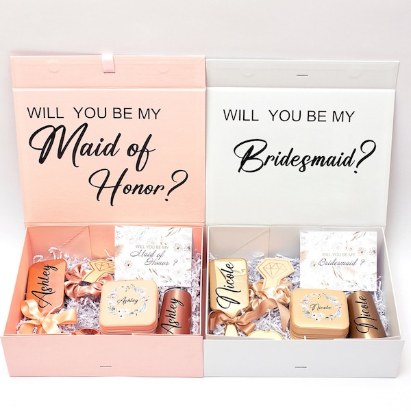 Custom Bridesmaids Gift sets, Bachelorette gift Boxes, Bridesmaids Proposal Sets, Bridesmaids Gifts , Maid of honor gifts, Custom Gifts N1