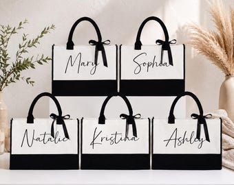 Personalisierte Tragetasche, Geschenke für Brautjungfern, Individuell gestaltete Tragetasche, Geschenktüten für den Junggesellinnenabschied, Tragetaschen für die Brautparty, Tragetasche für die Braut