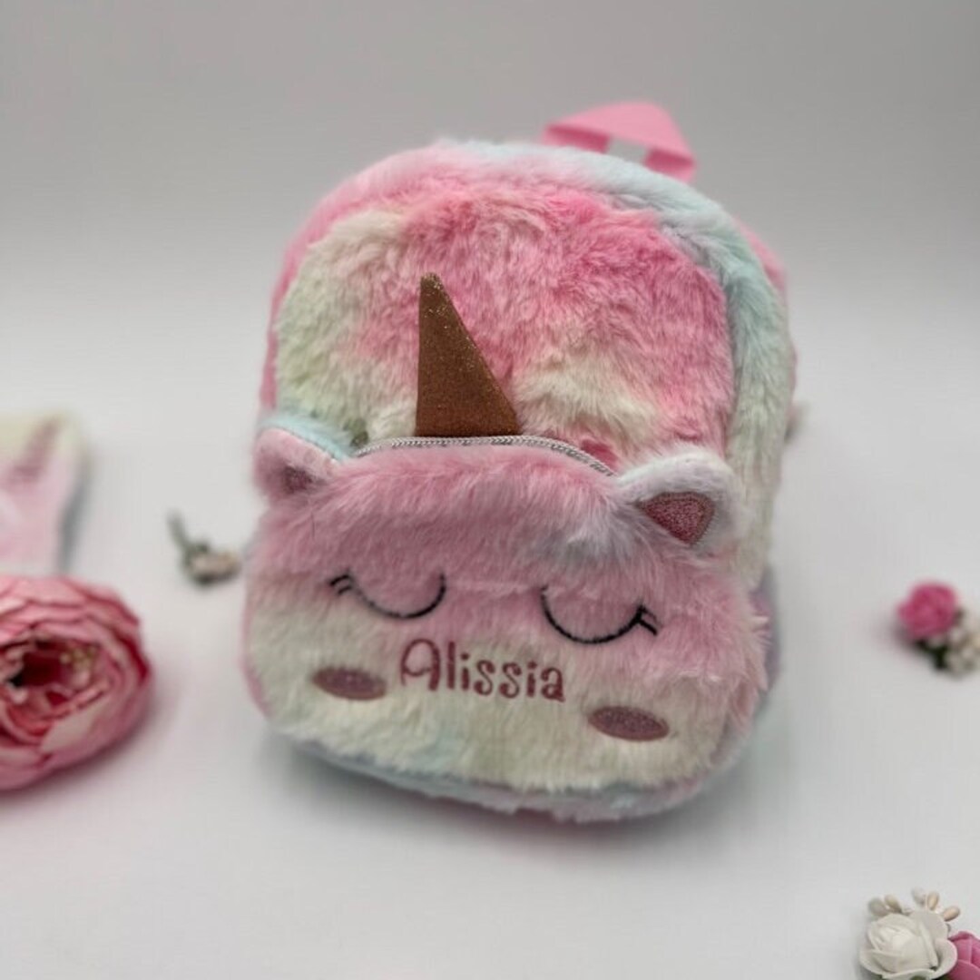 Kids Unicorn Backpack, Custom Name Kid Unicorn Bag, Toddler Unicorn
