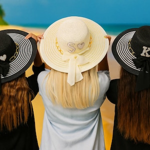 Bridesmaid hats, Personalized hat,  Girls trip hats, Hats with initials, Bridal party hats, Bridal shower gifts, Bachelorette favors- strip
