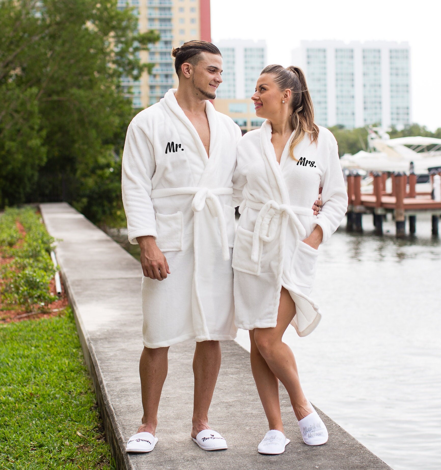 Mr and Mrs Custom Bathrobes for Couple Monogramed Bathrobes Etsy