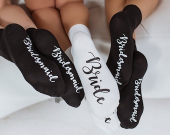Geschenke für Brautjungfern, personalisierte Socken, Socken für Brautjungfern mit individuellem Design, Geschenke für Spa-Partys, Socken für Pyjama-Partys, Socken für die Braut, Gastgeschenke für den Junggesellinnenabschied – Herbst