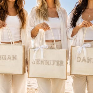Personalized Totes, Custom Name Totes, Wedding totes, bridesmaid gifts, Bachelorette favors