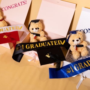 Graduation Gift, Custom Kids Graduation Box, Graduation 2024 kids hat, Gift For kids Graduate, Graduation Bear, Custom Graduation kids gift