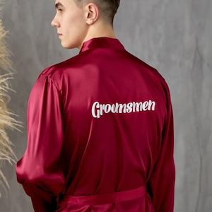 Custom Men's Satin Robe, Groom Robe, Groomsmen Robes, Wedding Men's ...