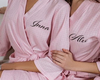 Personalized waffled robes, Bridesmaid robes, Getting ready robe, Bridesmaid proposal, Set of robes, Custom spa robe, Bridal robe-alfr-waffl