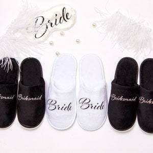 Custom Spa Party Slippers, Bridesmaid slippers, Bachelorette gifts, Slippers with names, Personalized slippers, Bridesmaid proposal -alfr image 10