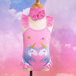 Custom Unicorn kids swimsuit, Unicorn Birthday Party swimsuit, Unicorn gift, Unicorn Birthday party swim, Rainbow Unicorn Kids Swimsuits
