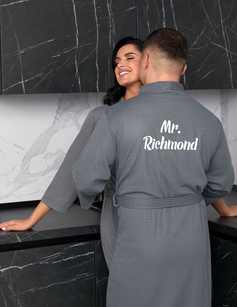 Custom Mr and Mrs Waffled Robes Matching Robes for Couple Etsy