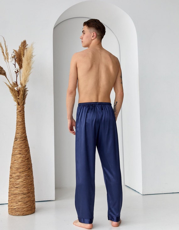 Chic Striped Navy Blue Pants Men Elegant Slim Fit Tight-ankle Suit Tro –  bonsir