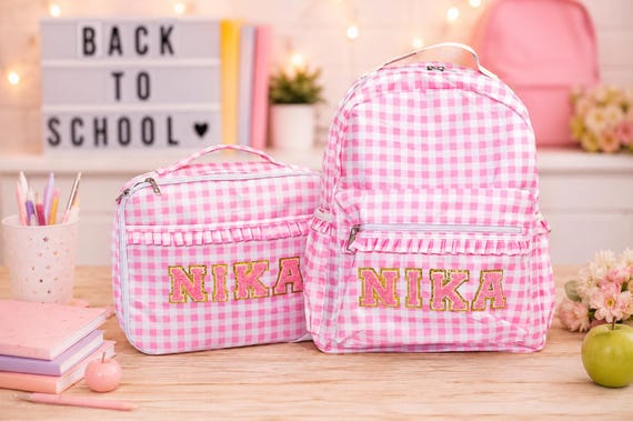 Custom Backpacks, Personalized Backpacks with names, custom lunch box, custom set with lunch box and backpacks, Kids gifts back to school