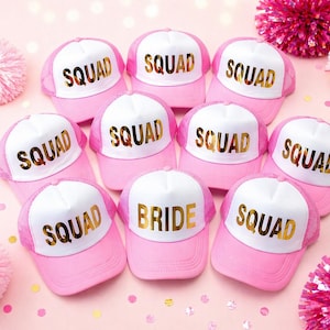 Custom Bride trucker Hat, Future Mrs Hat, Bridal Shower Gift, Bachelorette Hat, Honeymoon Hat, Bride Squad Trucker Hat, Squad baseball caps