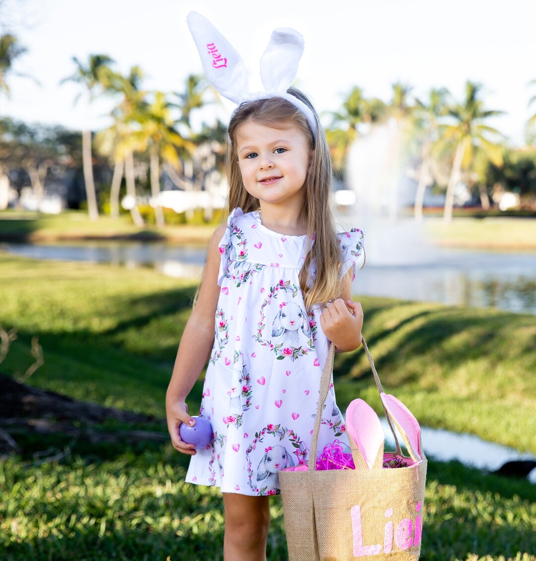 Baby Girl Dress In Rabbit Printed Design main image 1