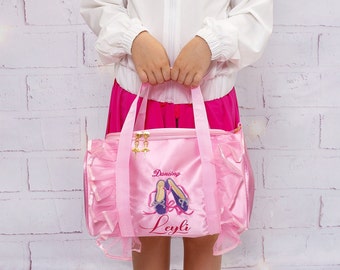 Dance bag for girls, Ballerina Bag for kids, Small Duffle bag, Pink bag for girls , Birthday gift, Personalized gift, Girls dance bag