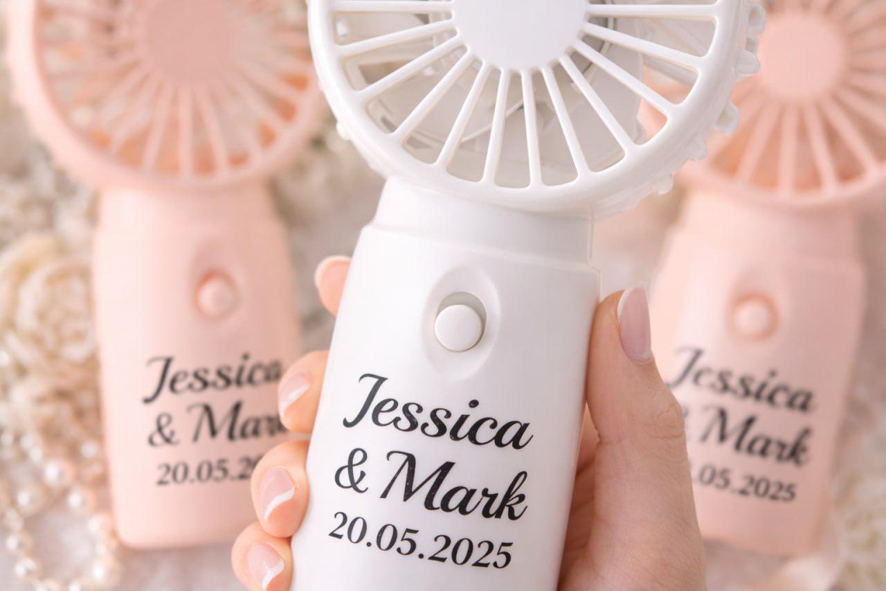 Custom Wedding Mini Fans, Personalized Event Cooling Fans, Bridesmaid ...