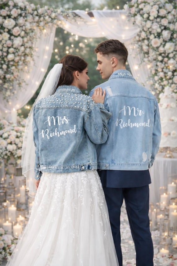 blue jean wedding dress Denim Blue Notch Lapel  Allure Bridals