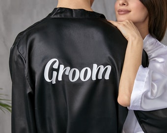 Groom robe, Groomsmen robes, Gift For Groom, Wedding robes, Custom Men's Satin robe, Gift for him, Fathers Day gift, Mens customized robe