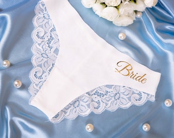 Wedding Bride Underwear, Bridal gift, Custom Lace Panties, Lace Mrs Bridal Panties, Bachelorette favors, Bridal party gift, Gift for her