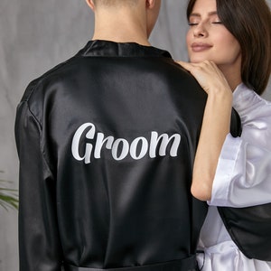 Custom Groom and Bride Satin Wedding Robes, Robes for Couple, Mr and ...