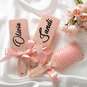 Bridesmaid proposal gift, Custom Bachelorette Hair Brush, Bridesmaids Hair Brushes with names, Bachelorette gifts, Personalized Hair Brush