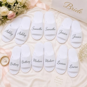 Custom Spa Party Slippers, Bridesmaid slippers, Bachelorette gifts, Slippers with names, Personalized slippers, Bridesmaid proposal