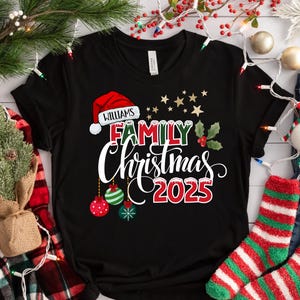 Personalized Family Crew Matching Christmas Shirt, Matching Family Christmas T-shirt, Group Family Christmas Pajamas, Xmas Group Shirts