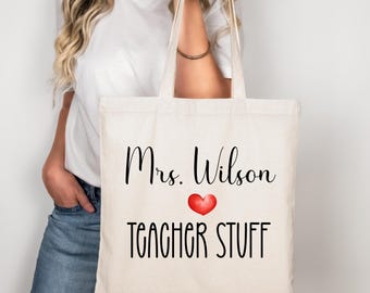 Individuelle Lehrer Name Tasche, Lehrer Taschengeschenk, Tasche für Lehrer, Lehrer Wertschätzung Geschenk, Geschenk für Lehrer, Lehrer Danke Geschenk Tote