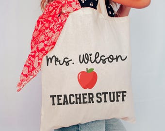 Personalisierte Lehrer Name Tasche, Lehrer Taschengeschenk, Tote für Lehrer, Lehrer Wertschätzung Geschenk, Geschenk für Lehrer, Lehrer Dankeschön Geschenk